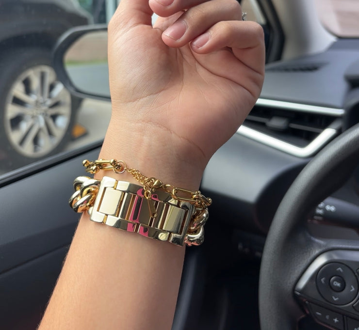 Gold chain watch band