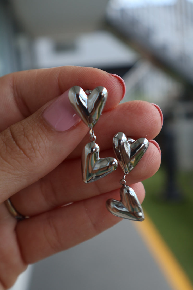 Two hearts earrings